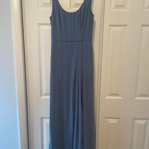 David’s bridal DB studio bridesmaid dress Chiffon tank scoop neck Steel Blue sz6